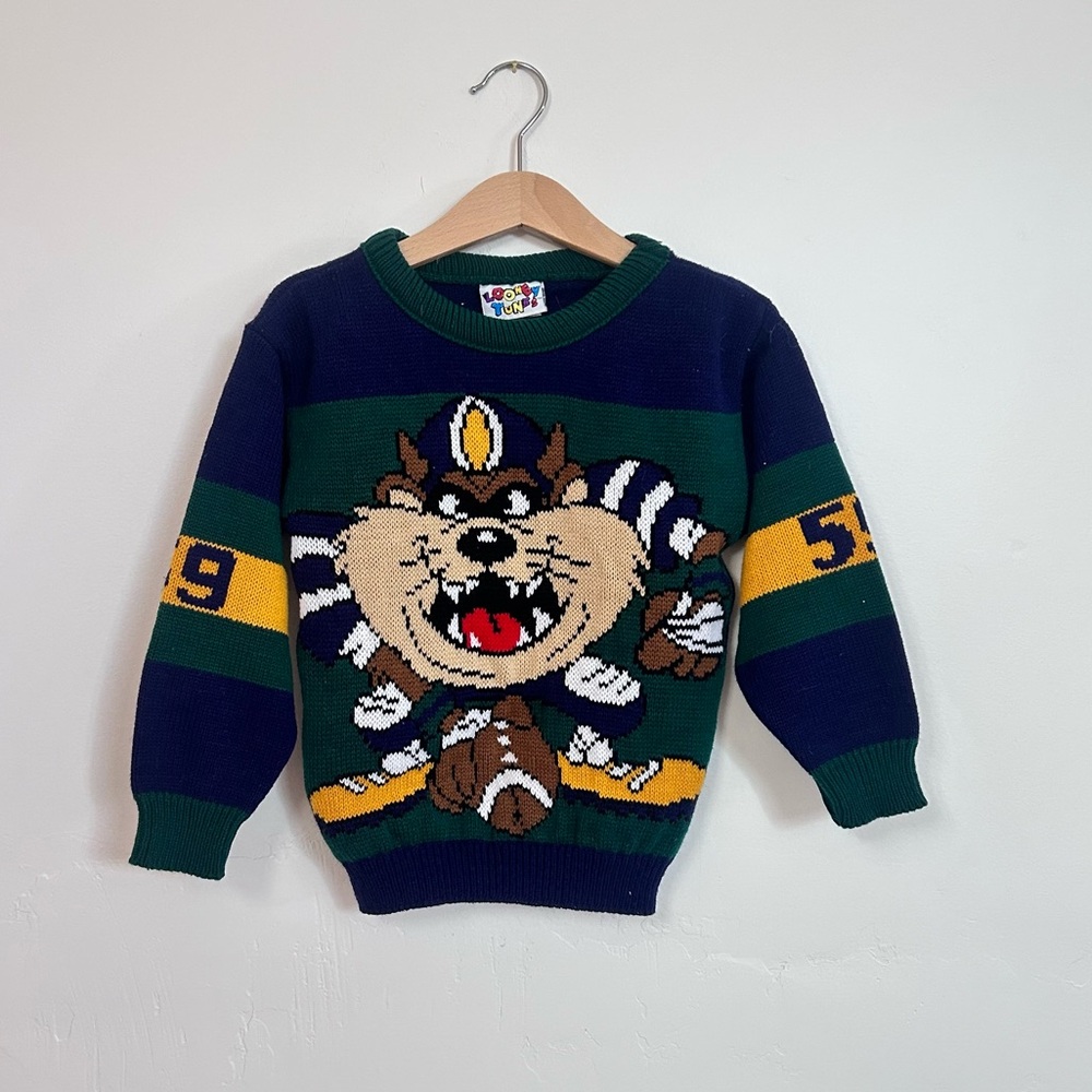 Vintage looney tunes 1993 sweater size 4/5 football